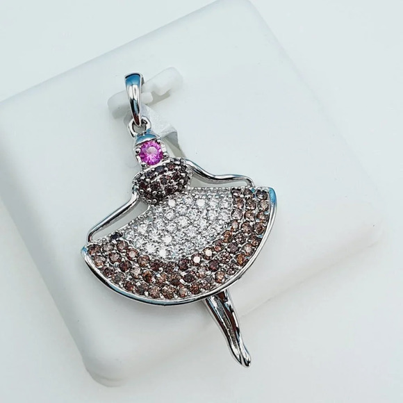 925 Sterling Silver Cubic Zirconia Pendant, UU1P6A6039 - Picture 6 of 8